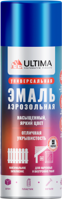 Аэрозольная эмаль ULTIMA с металлическим эффектом, Морской синий, 520 мл Аэрозольная эмаль ULTIMA с металлическим эффектом, Морской синий, 520 мл