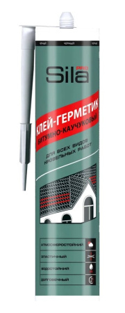 Sila клей-герметик битумно-каучуковый для кровли, черный, 310мл