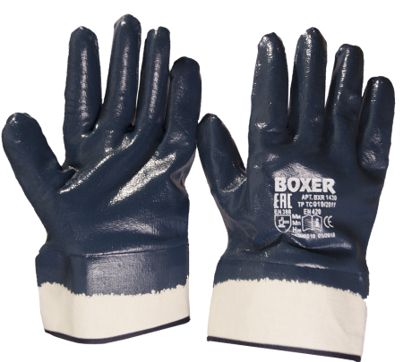 Перчатки BOXER с нитриловым покрытием, обливные, крага, BXR1430 Перчатки BOXER с нитриловым покрытием, обливные, крага, BXR1430