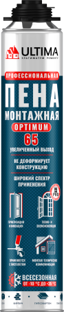 Ultima Pro 65 OPTIMUM, Всесезонная монтажная пена профессиональная, 780 мл