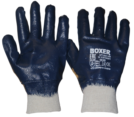 Перчатки BOXER с нитриловым покрытием, обливные, манжета, BXR1420