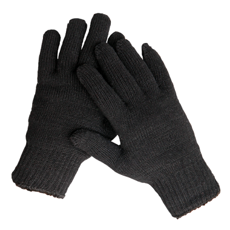Перчатки трикотажные полушерстяные двойные черные