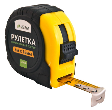 Рулетка Ultima Lite, 3мх16мм, обрезиненный пластиковый корпус Рулетка Ultima Lite, 3мх16мм, обрезиненный пластиковый корпус