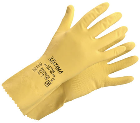 Перчатки ULTIMA латексные YELLOW HELPER, ULT120 Перчатки ULTIMA латексные YELLOW HELPER, ULT120